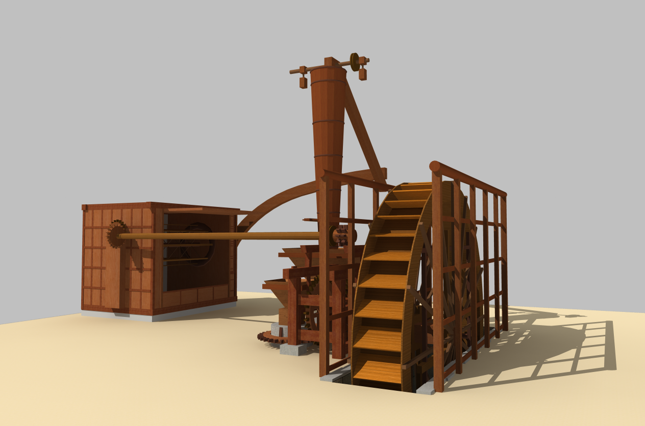 水車構造のCG画像